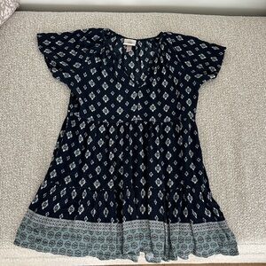 Knox Rose, S, Boho Navy and Teal Dress